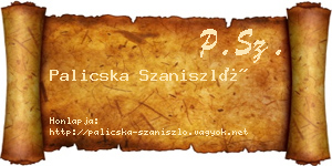 Palicska Szaniszló névjegykártya
